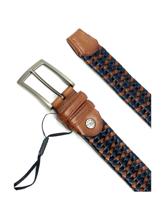 Elastic Men's Belt Leather Knitted Multicolored
