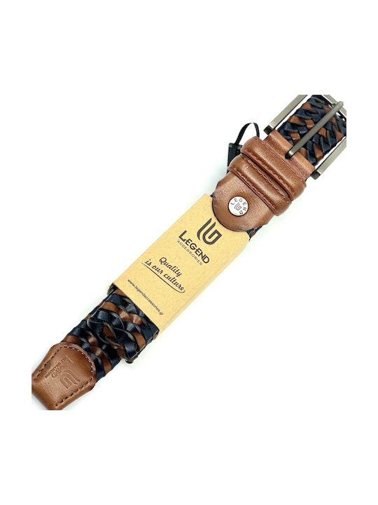 Elastic Men's Belt Leather Knitted Multicolored