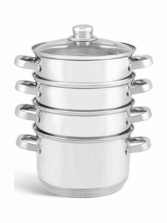 Edenberg Cookware Set of Stainless Steel with No Coating Silver 5pcs