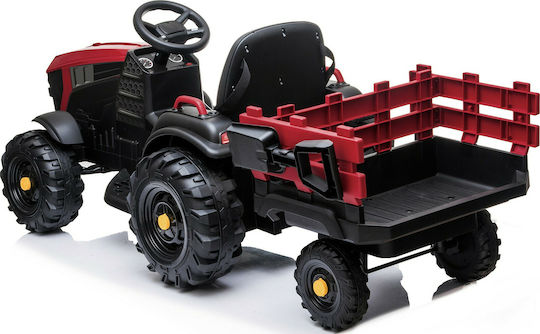 Tractor pentru copii Electric cu remorcă 12 volți Burgundy