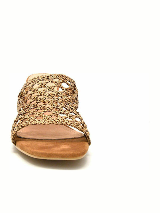Mules mit Chunky Niedrig Absatz in Beige Farbe