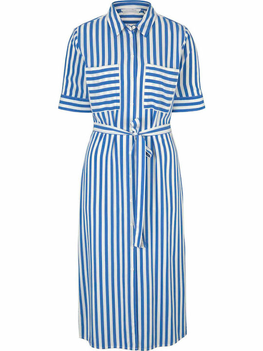 Summer Midi Shirt Dress Dress Light Blue