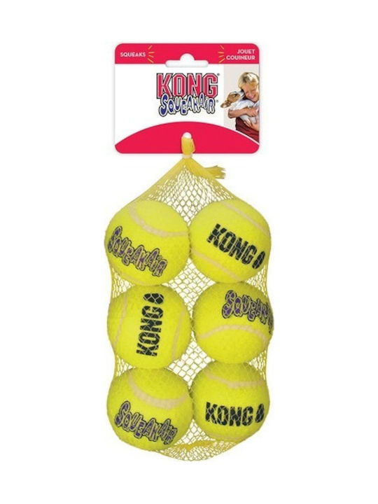 Kong Squeakair Tennis Dog Toy Ball Medium with Sound Yellow 6pcs 47013