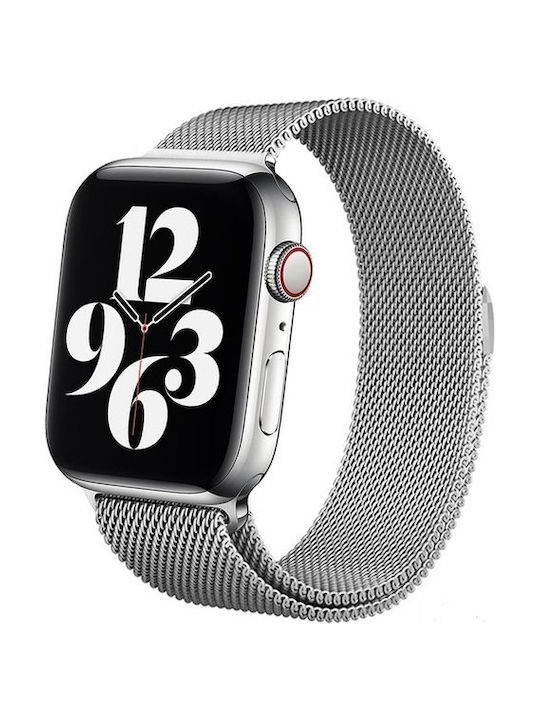 Crong Milano Λουράκι Μεταλλικό Ασημί (Apple Watch 38/40/41mm)