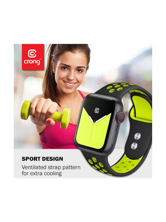 Crong Duo Sport Strap Silicone with Pin Yellow (Apple Watch 38/40/41/42mm) CRG-40DSB-YLW