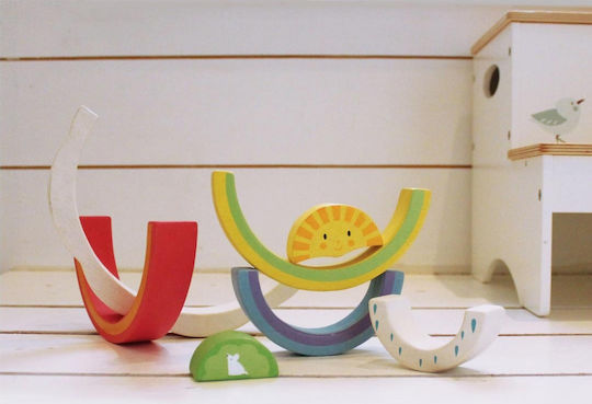 Tender Leaf Toys Shape Sorting Toy Wooden 3D Rainbow made of Fabric for 18++ Months