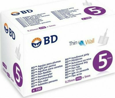 BD Thin Wall Insulin 31G x 5mm 100Stück