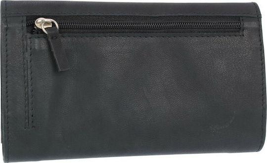 Mario Rossi Tobacco Pouch Made of Black Artificial Leather Handmade with Magnetic Closure 15.5x8.5cm