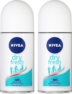 Nivea Dry Fresh Anti-Persipirant Αποσμητικό 48h σε Roll-On 2x50ml