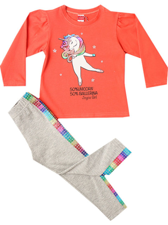 Joyce Kids Set with Leggings Winter 2pcs Orange