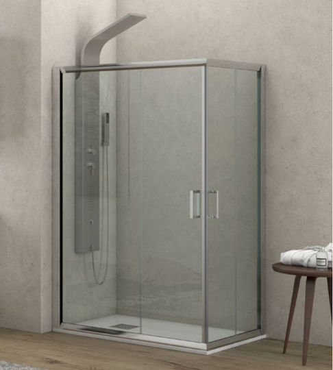 Karag New Flora 100 Καμπίνα Ντουζιέρας με Συρόμενη Πόρτα 80x100x180cm Clear Glass