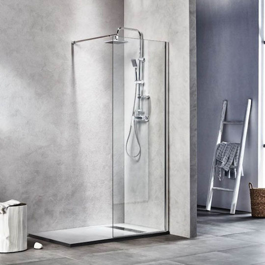 Tema Shower Screen for Shower 90x180cm Clear Glass Chrome