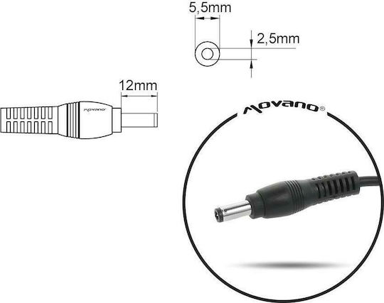 Mitsu Laptop Charger 75W 19V 3.95A for Asus with Detachable Power Cable