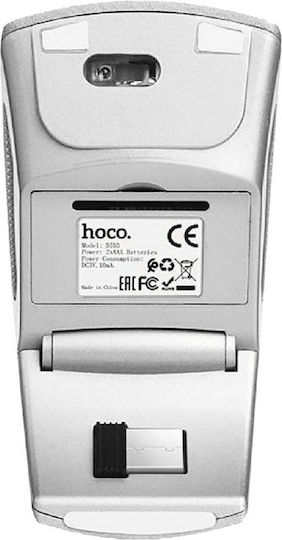 Hoco DI03 Ασύρματο Εργονομικό Mini Ποντίκι Ασημί
