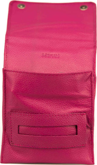 Marvel Lederne Tabaktasche in Rosa mit Verschluss 12x8cm