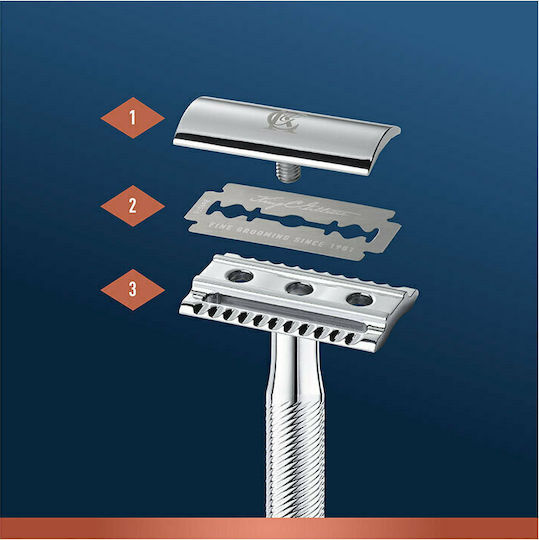 Gillette King C. Double Edge Razor de siguranță Tip închis cu lame 5buc