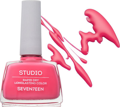 Seventeen Studio Rapid Dry Lasting Color Gloss Βερνίκι Νυχιών Quick Dry Φούξια 155 12ml