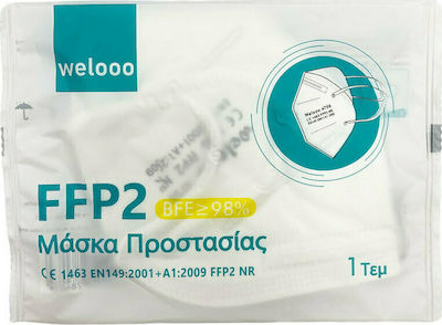 Welooo Disposable Protective Mask FFP2 BFE >98% White 10pcs