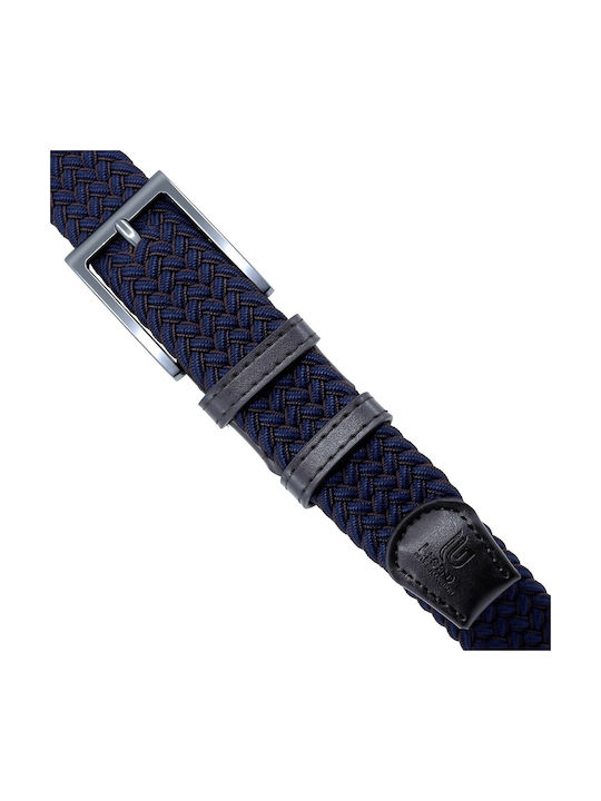 Elastic Men's Belt Knitted Double Sided Navy Blue