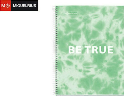 Miquelrius Spiral Notebook Ruled A4 120 Sheets Tie Dye Antiviral Green 1pcs