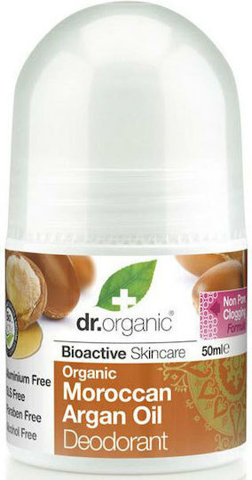 Dr.Organic Moroccan Argan Oil Moroccan Argan Oil Φυσικό Αποσμητικό σε Roll-On Χωρίς Αλουμίνιο 50ml