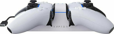 Raptor PS5 Dual Charging Station with Dock Port Dual Charging Dock White RG-CS200