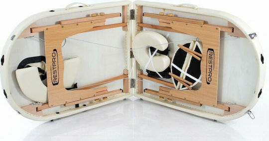 Rest Pro Classic Oval 2 Wooden Portable/Folding Beige Massage and Physiotherapy Bed 192x70cm