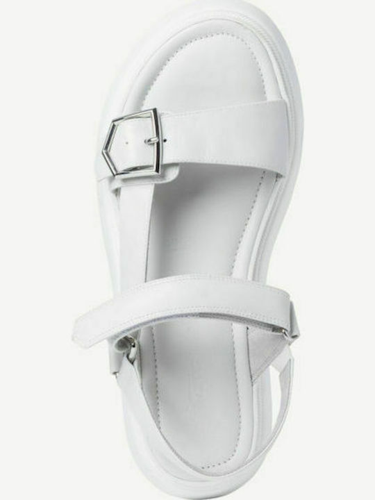 Tamaris Women's Leather Platform Shoes White