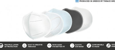 Plastika THrakis Series 902 Advanced Disposable Protective Mask FFP2 NR White 100pcs