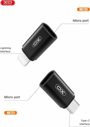 XO NB130 Converter Lightning male to micro USB female 1pcs