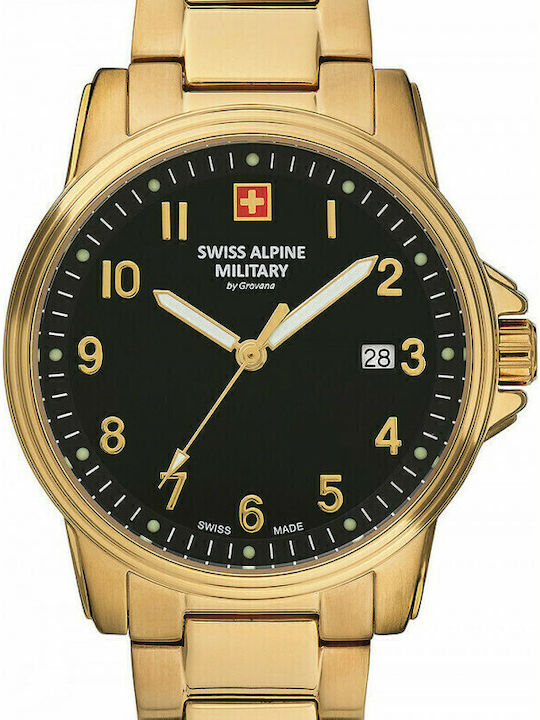 Swiss Alpine Military by Grovana Ρολόι Μπαταρίας με Μεταλλικό Μπρασελέ Swiss Alpine Military by Grovana Ρολόι Μπαταρίας με Μεταλλικό Μπρασελέ