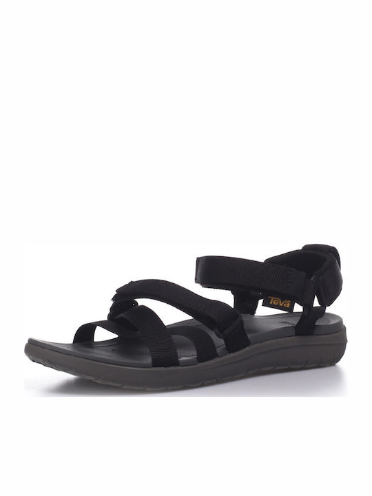Sanborn Women's Flat Sandals Sporty in Black Color