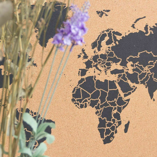 Miss Wood World Map Πίνακας Ξύλινος 90x60cm