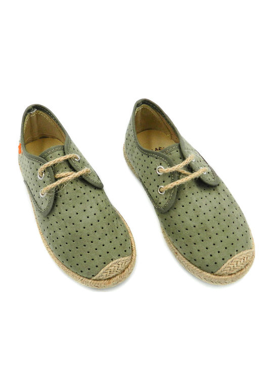 Vulladi Παιδικές Espadrilles mit Schnürsenkeln Khaki