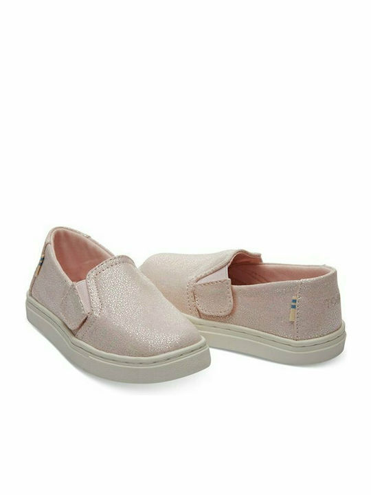 Toms Kids Espradrilles with Hoop & Loop Closure Pink Tiny Luca Iridescent Droplets