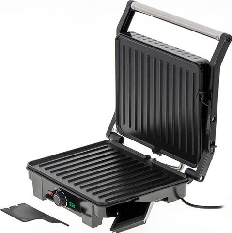 Adler AD3051 Tabletop Electric Grill Ribbed Plate 2200W with Lid and Adjustable Thermostat 29cmx24cmcm