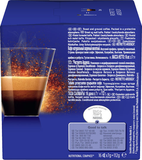 Nescafe Κάψουλες Espresso Dolce Gusto Ristretto Ardenza Συμβατές με Μηχανή Dolce Gusto 16caps