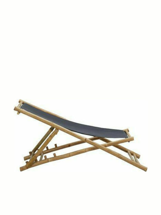 Deckchairs Bamboo with Gray Fabric 108x60x62cm