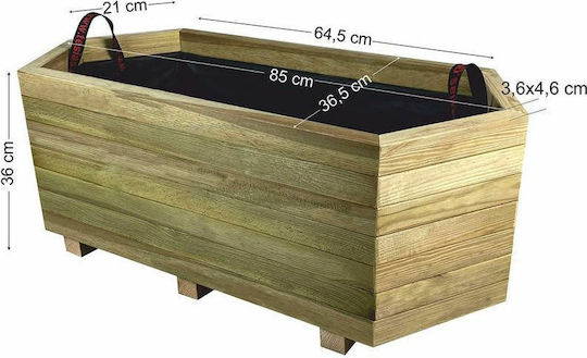 Tesias Wooden Hexagonal Planter Box Wooden Beige 36.5x85x36cm.