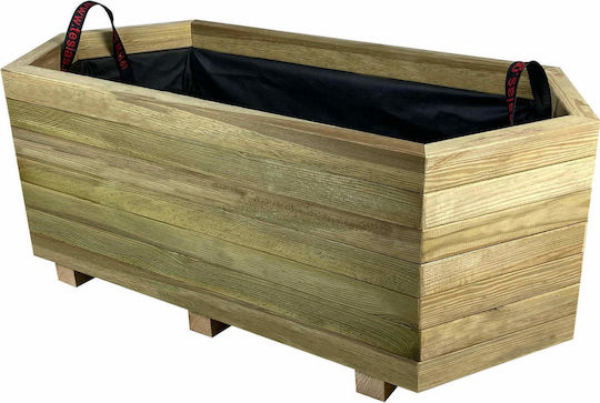 Tesias Wooden Hexagonal Planter Box Wooden Beige 36.5x85x36cm.