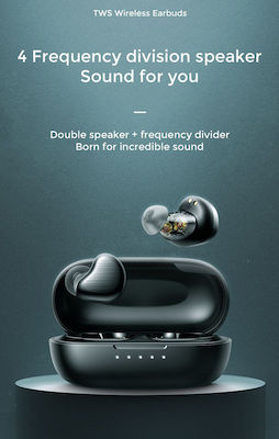 Joyroom JR-TL7 In-Ear Bluetooth-Freisprecheinrichtung Kopfhörer mit Schweißresistenz und Ladeetui Schwarz