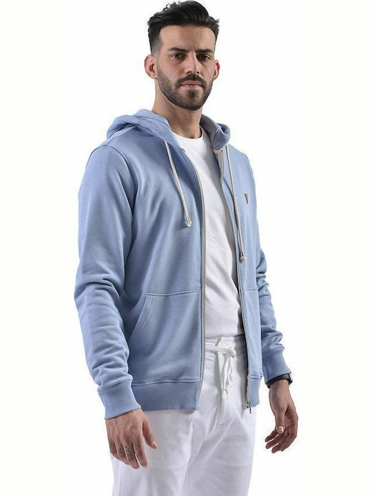 Men's Sweatshirt with Light Blue Hood