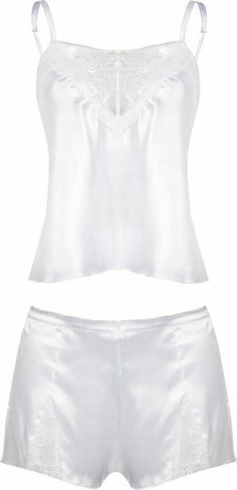 Dkaren Zala Set Sexy Σετ Εσωρούχων με Δαντέλα Λευκό Plus Size