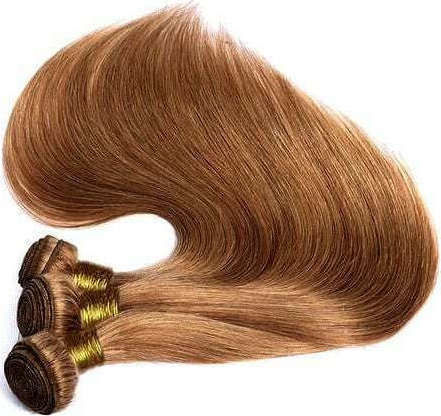 Bioshev Professional Haarteile mit Clip mit Echthaar in Dunkelheit Blond Farbe 50cm 6.0