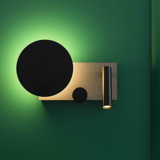 Faro Barcelona Klee Modern Lamp Wall with Integrated LED and Warm White Light Black 27x16cm