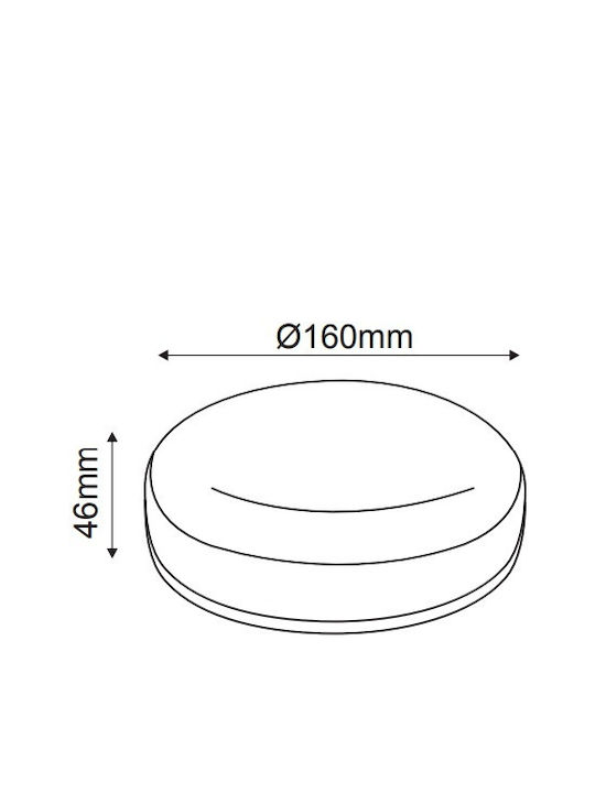 Aca Wall-Mounted Outdoor Ceiling Light LED IP66 12W with Warm White Light