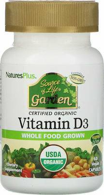 Nature's Plus Source Life Vitamin D3 Vitamin for Immune System Boost & Bone Health 5000iu 60 veg. caps