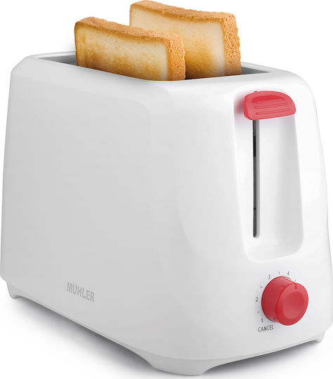 Muhler MT-969 Prăjitor de pâine 2 sloturi 800W Alb