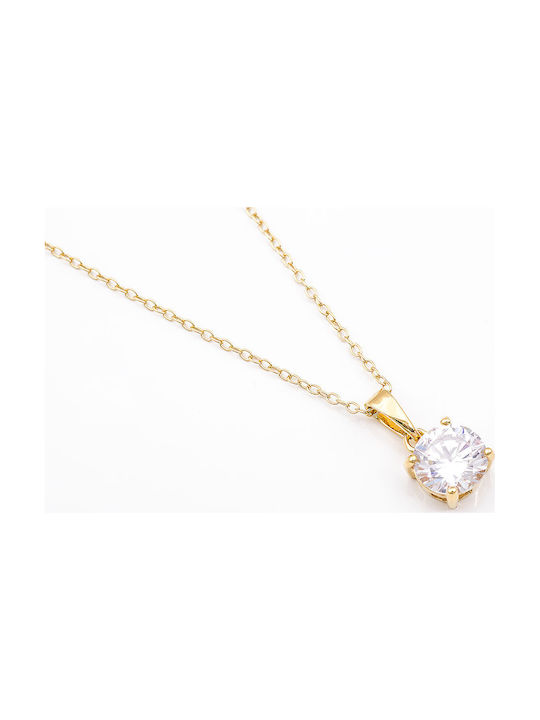 Vogue Necklace from Gold Plated Silver with Zircon