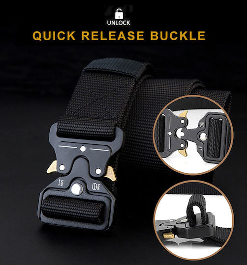 TMV-0044 Military Quick Insurance Strap Belt 38mm Khaki Τύπου Ρυθμιζόμενη 3.8x120cm